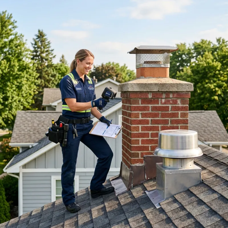 Technician inspecting a Boneo roof cavity and ductwork for a dead bird